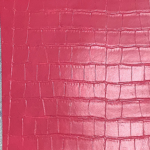 Le Embossed Croc Viva | Vegan Leather |  Fuschia Pink