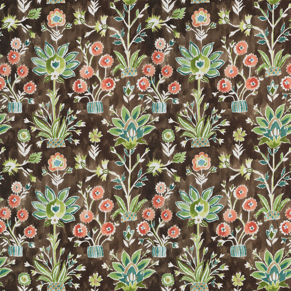 Lilia Print Chocolate Wallcovering | Thibaut