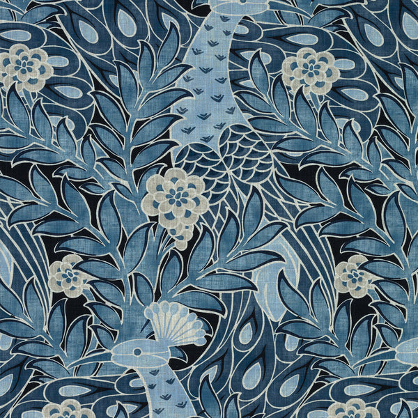 Desmond Navy Printed Fabric | Thibaut