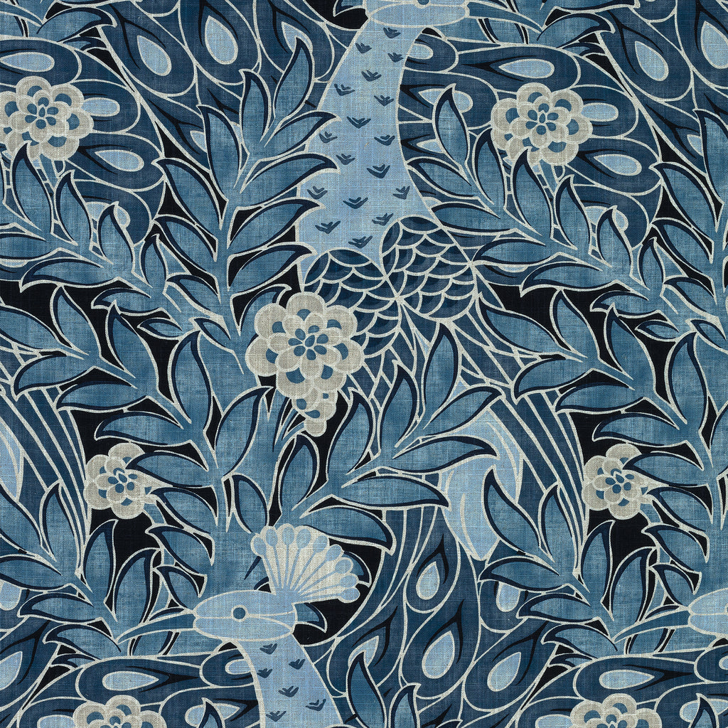 Desmond Navy Printed Fabric | Thibaut