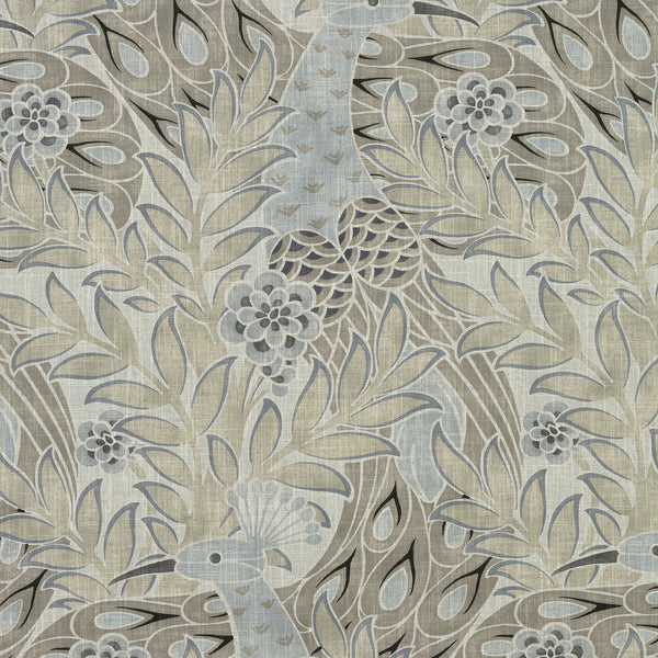 Desmond Beige And Grey Printed Fabric | Thibaut