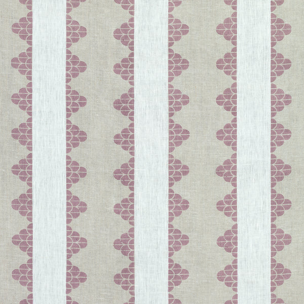 Dhara Stripe Plum Printed Fabric | Thibaut