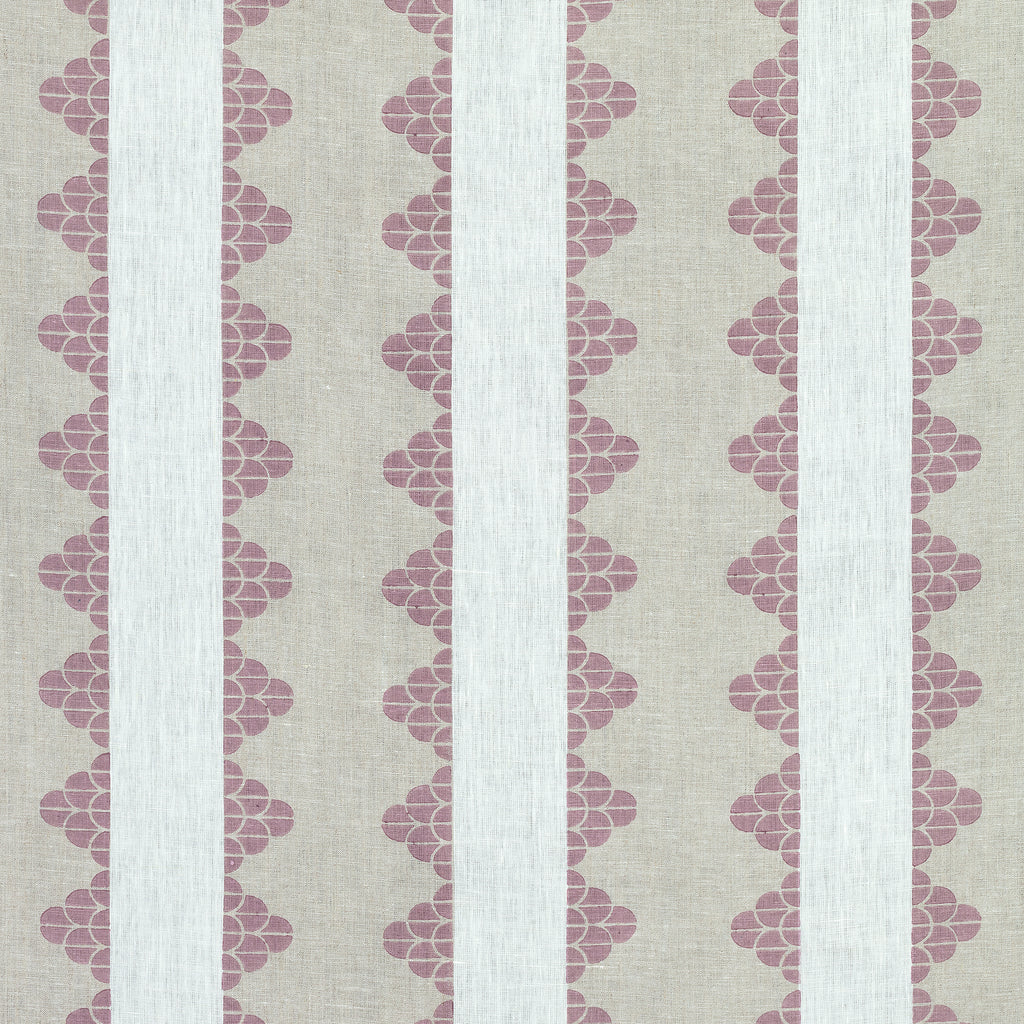 Dhara Stripe Plum Printed Fabric | Thibaut