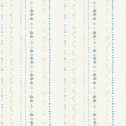 Volcano Stripe Kids/Nursery Stripe - Gray, Gold, and Blue | Architectural Wallcoverings