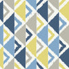 Malibu Dino Peak Wallpaper - Kids/Nursery Geometric - Blue, Gray, and Gold | Malibu Wallpaper