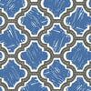 Malibu Racetrack Ogee Wallpaper - Kids/Nursery Ogee - Charcoal and Royal Blue | Malibu Wallpaper