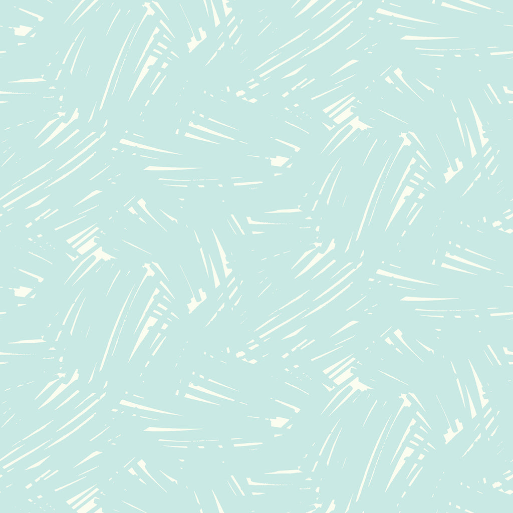 Malibu Turf Brushstroke Wallpaper - Kids/Nursery Abstract - Baby Blue and White | Malibu Wallpaper