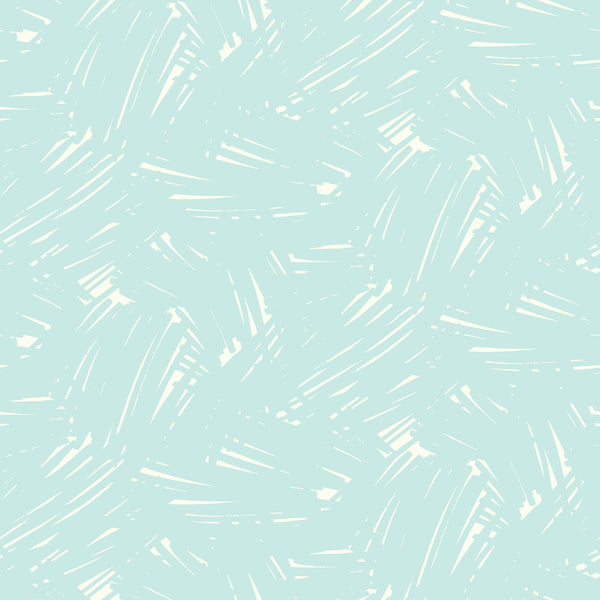 Malibu Turf Brushstroke Wallpaper - Kids/Nursery Abstract - Baby Blue and White | Malibu Wallpaper