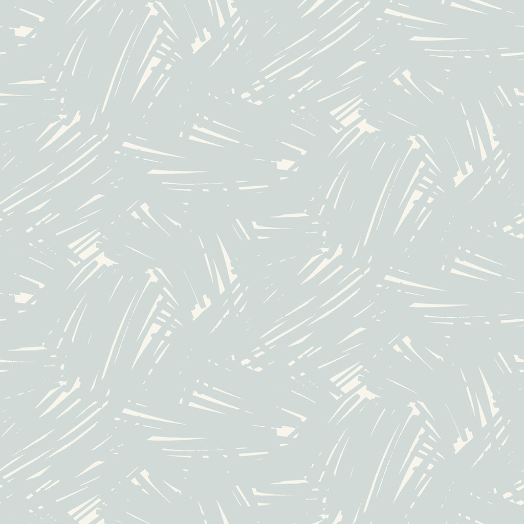Malibu Turf Brushstroke Wallpaper - Kids/Nursery Abstract - Powder Blue and White | Malibu Wallpaper