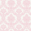 Malibu Glitter Damask Wallpaper - Kids/Nursery Damask - Bubblegum and White | Malibu Wallpaper