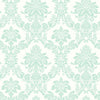 Malibu Glitter Damask Wallpaper - Kids/Nursery Damask - Teal and White | Malibu Wallpaper