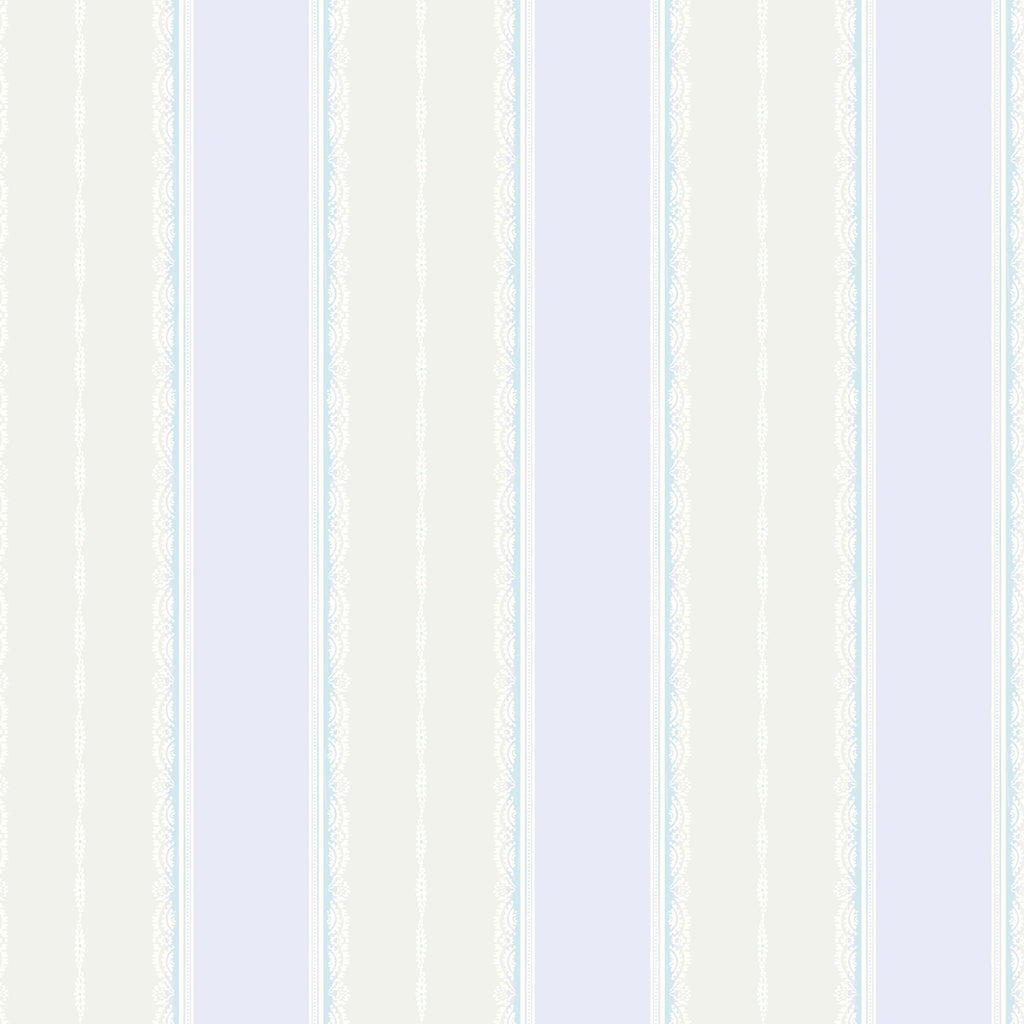 Malibu Glitter Frills Stripe Wallpaper - Kids/Nursery Stripe - Lilac and Gray | Malibu Wallpaper