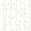 Malibu Tree Top Wallpaper - Kids/Nursery Botanical - Gray, Lilac, and Sky Blue | Malibu Wallpaper