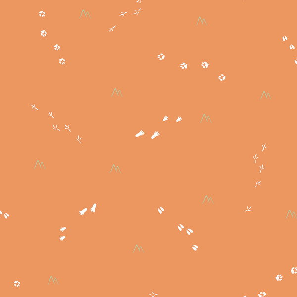 Follow the Leader Kids/Nursery Abstract - Orange and White | Architectural Wallcoverings