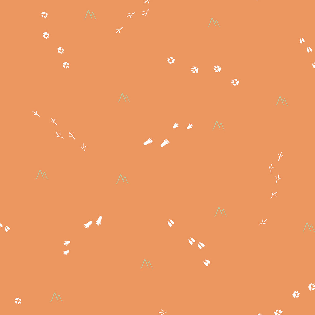 Malibu Follow the Leader Wallpaper - Kids/Nursery Abstract - Orange and White | Malibu Wallpaper