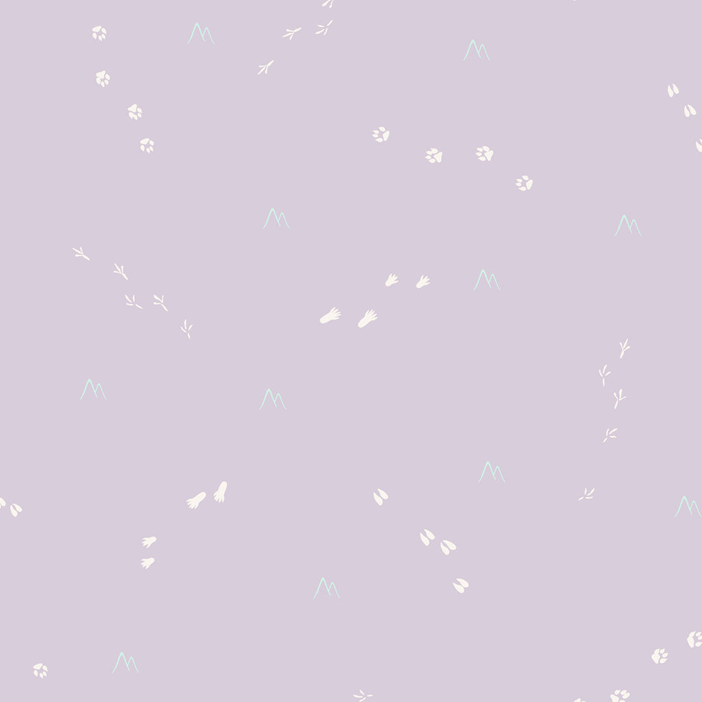 Malibu Follow the Leader Wallpaper - Kids/Nursery Abstract - Lilac and White Animal | Malibu Wallpaper