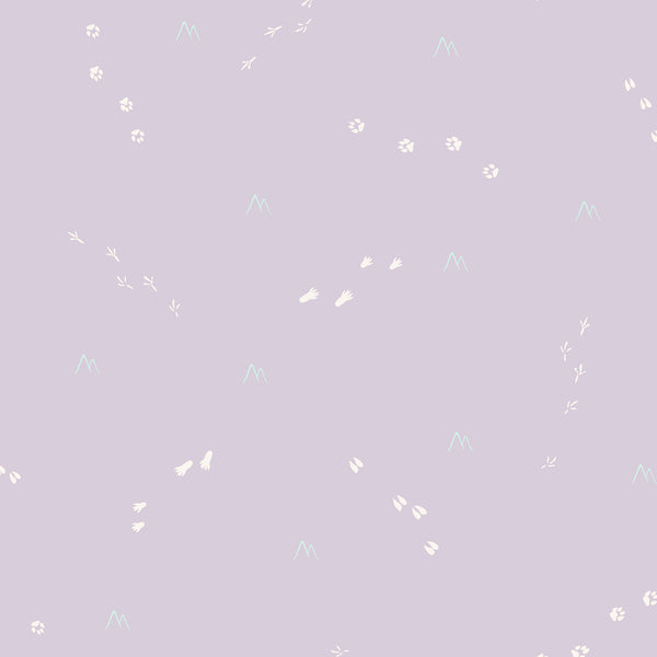Malibu Follow the Leader Wallpaper - Kids/Nursery Abstract - Lilac and White Animal | Malibu Wallpaper