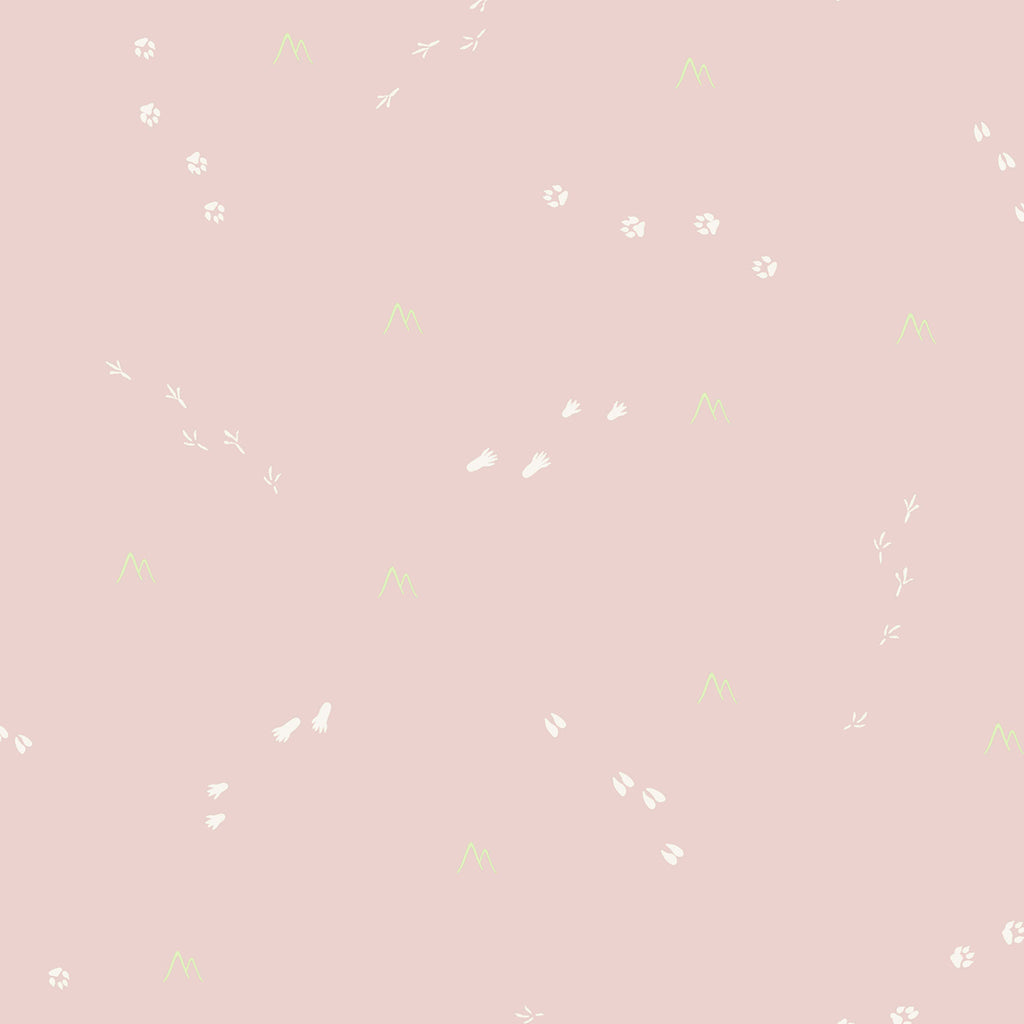 Malibu Follow the Leader Wallpaper - Kids/Nursery Abstract - Blush and White | Malibu Wallpaper