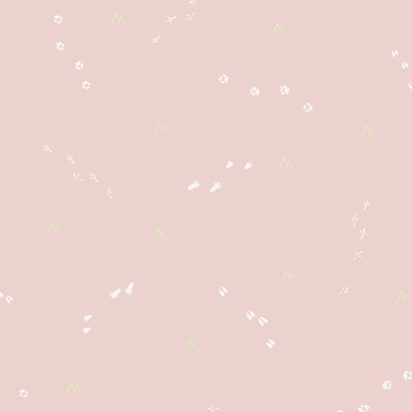 Malibu Follow the Leader Wallpaper - Kids/Nursery Abstract - Blush and White | Malibu Wallpaper