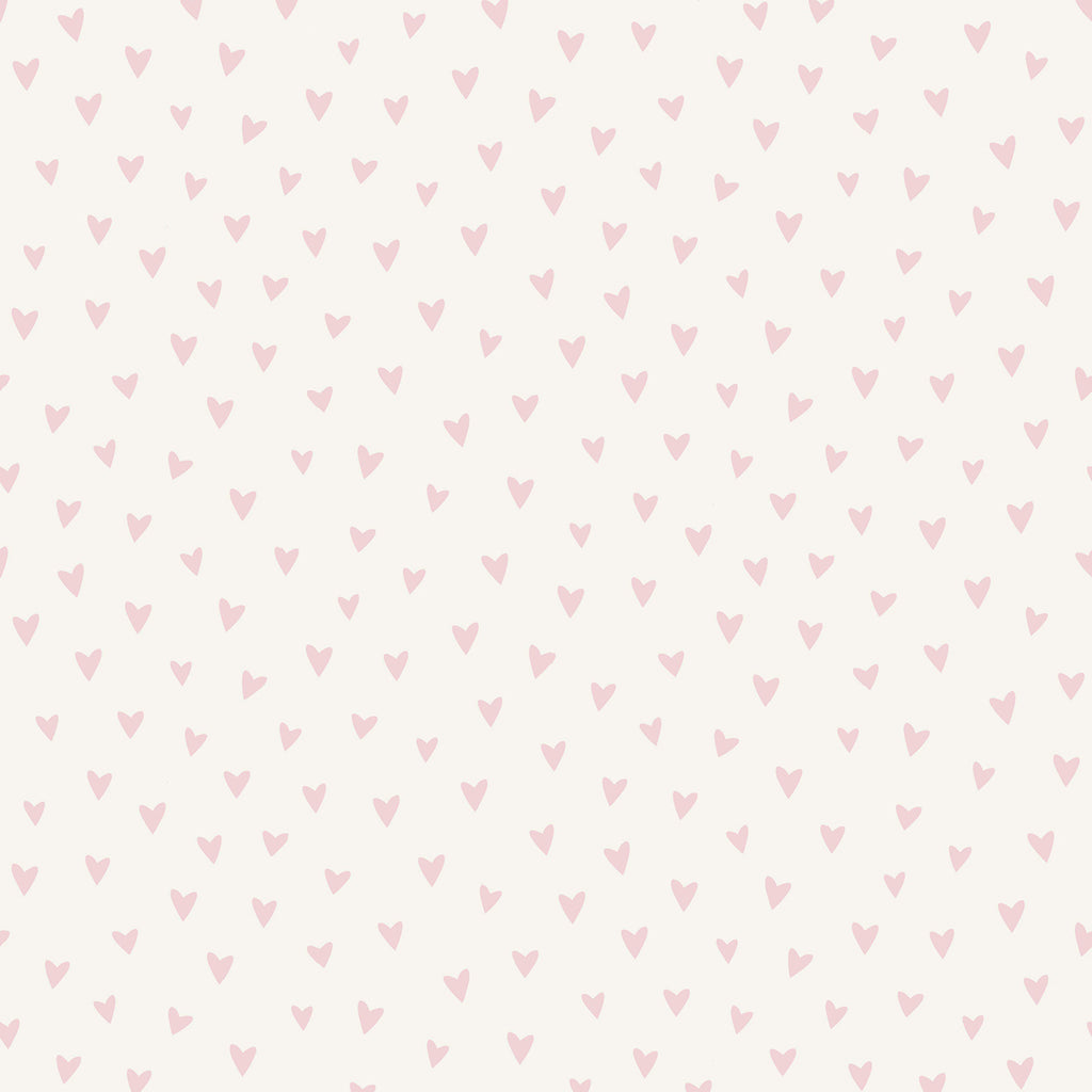 Malibu Sparkle Heart Wallpaper - Kids/Nursery Polka Dots - White and Bubblegum Glitter | Malibu Wallpaper