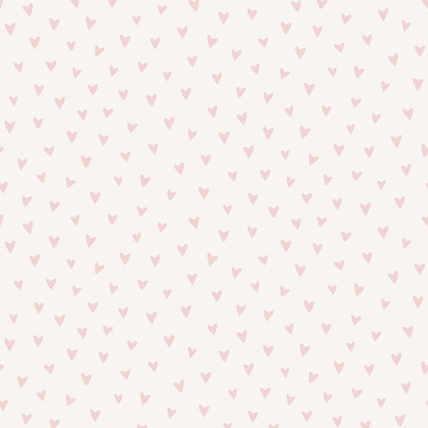 Malibu Sparkle Heart Wallpaper - Kids/Nursery Polka Dots - White and Bubblegum Glitter | Malibu Wallpaper