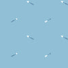 Malibu Hearts and Darts Wallpaper - Kids/Nursery Illustration - Sky Blue and White | Malibu Wallpaper