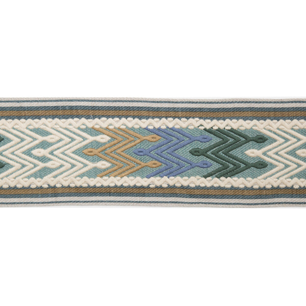 Samples and Purchasing available for Munro - Teal Multi By Mulberry | Modern Country |  Trim Braid / Tape at Designer Wallcoverings and Fabrics