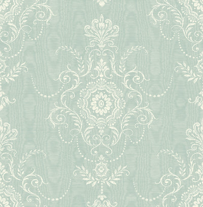 Colette Cameo Country Damask - Summer Sky | Architectural Wallcoverings