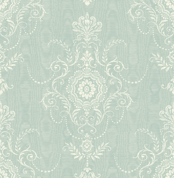 Colette Cameo Country Damask - Summer Sky | Architectural Wallcoverings