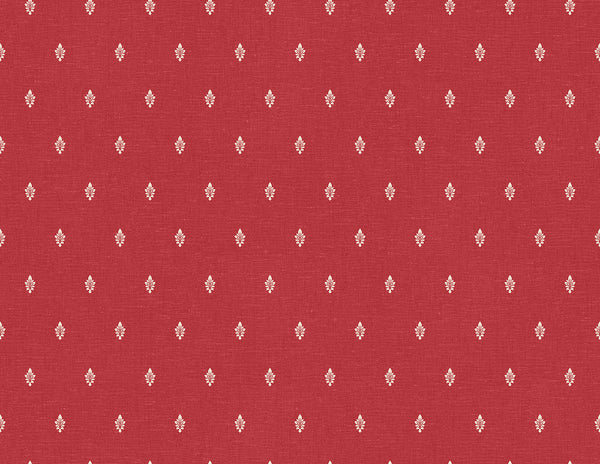 Petite Feuille Sprig Country Floral - Antique Ruby | Architectural Wallcoverings