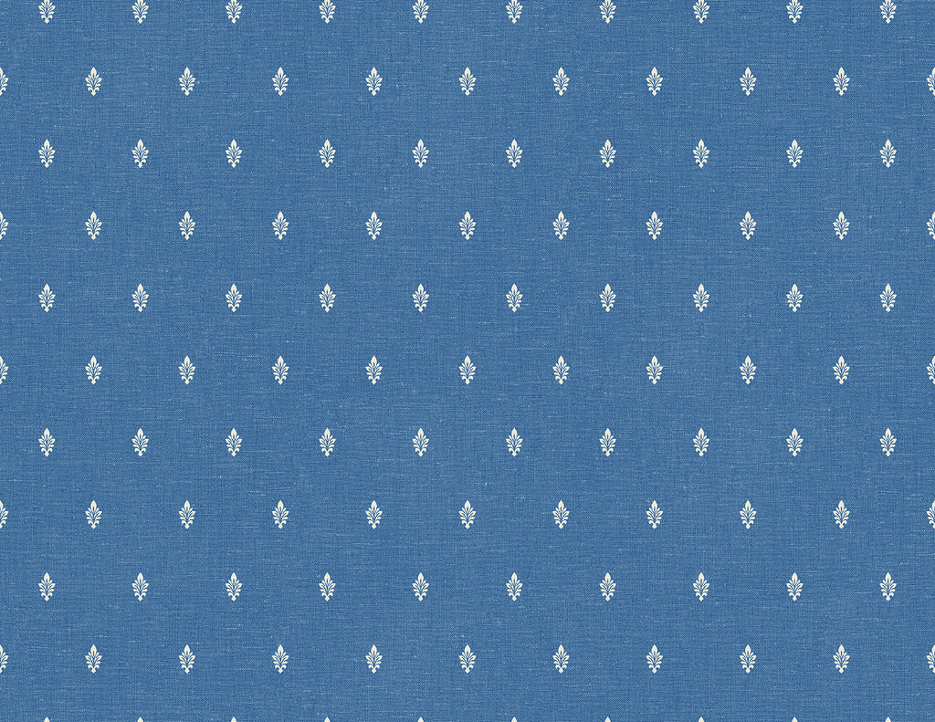 Malibu Petite Feuille Sprig Wallpaper - Country Floral - Denim Wash