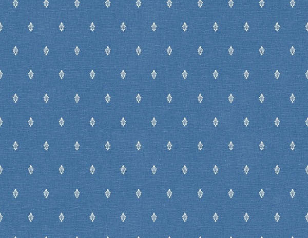 Malibu Petite Feuille Sprig Wallpaper - Country Floral - Denim Wash