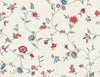 Malibu Florale Trail Wallpaper - Country Floral - Antique Ruby & French Blue