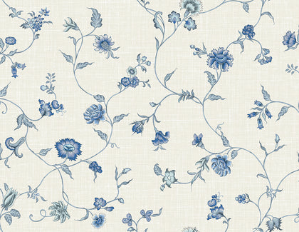 Florale Trail Country Floral - French Blue | Architectural Wallcoverings