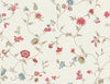 Malibu Florale Trail Wallpaper - Country Floral - Cranberry & Blue Bell