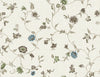Malibu Florale Trail Wallpaper - Country Floral - Greige & Blue Bell
