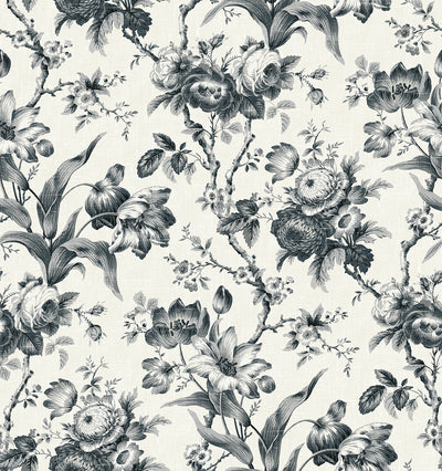 En Rose Country Floral - Poppy Seed | Architectural Wallcoverings