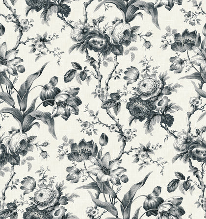 En Rose Country Floral - Poppy Seed | Architectural Wallcoverings