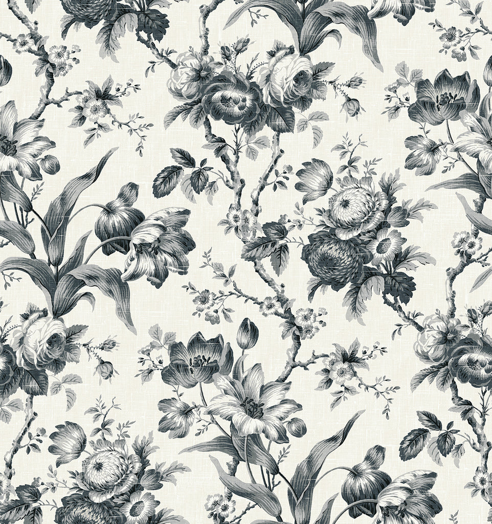 Malibu En Rose Wallpaper - Country Floral - Poppy Seed