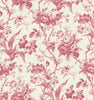 Malibu En Rose Wallpaper - Country Floral - Cranberry
