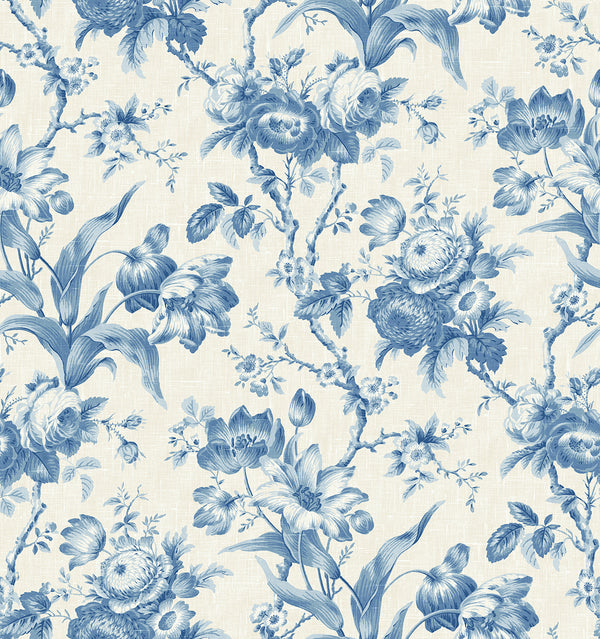 En Rose Country Floral - Blue Bell | Architectural Wallcoverings