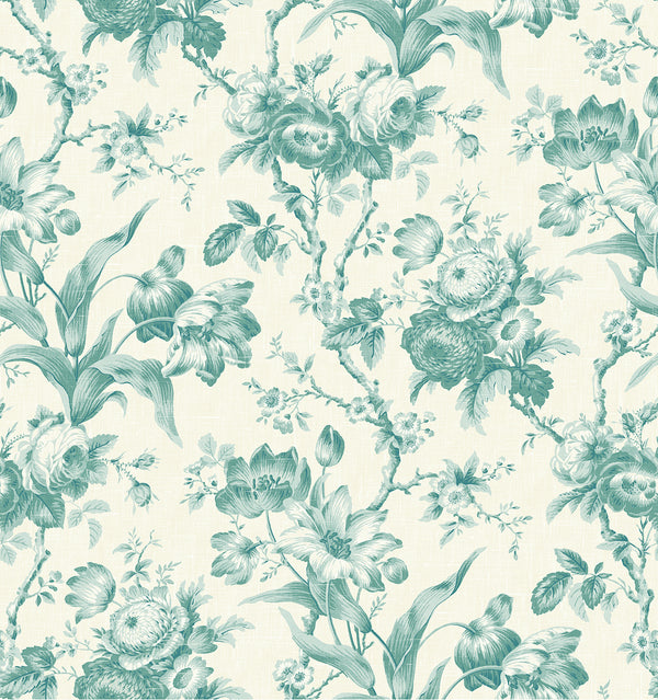 En Rose Country Floral - Minty Meadow | Architectural Wallcoverings
