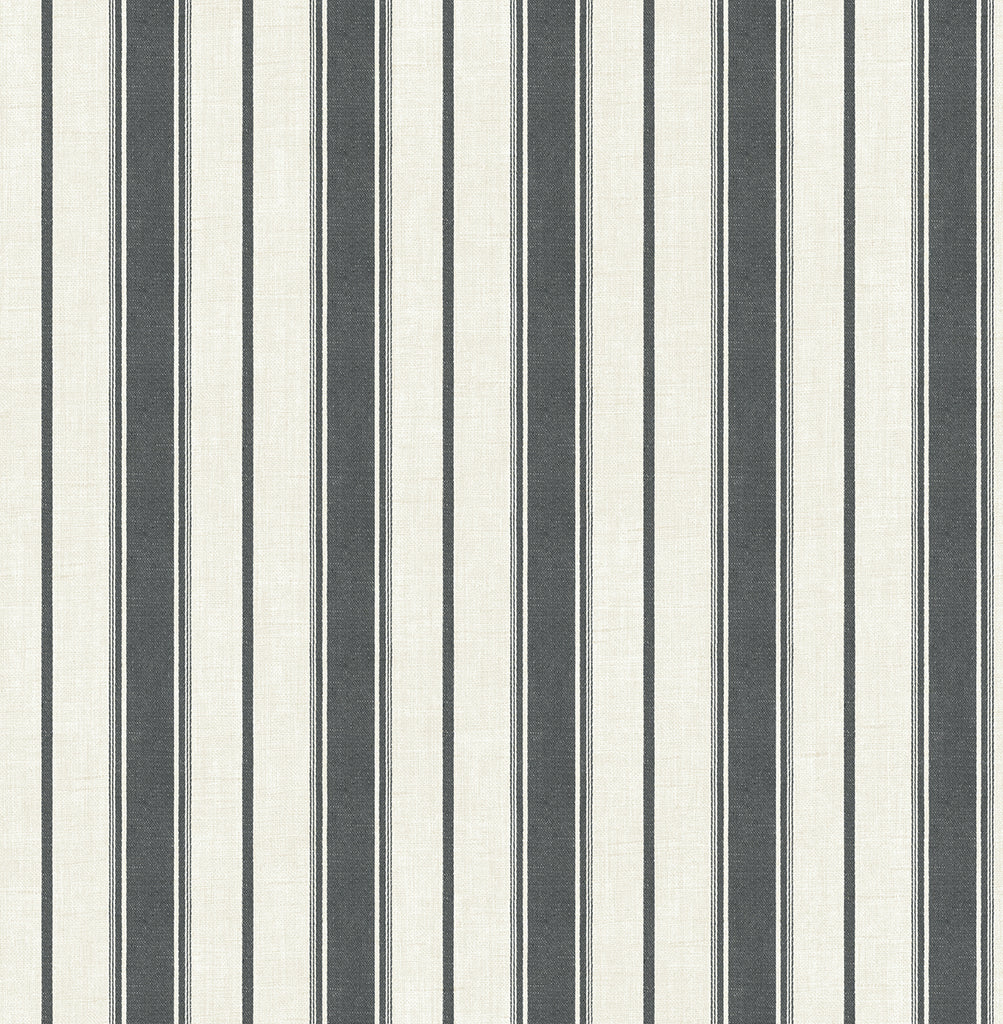 Malibu Eliott Linen Stripe Wallpaper - Country Stripe - Poppy Seed