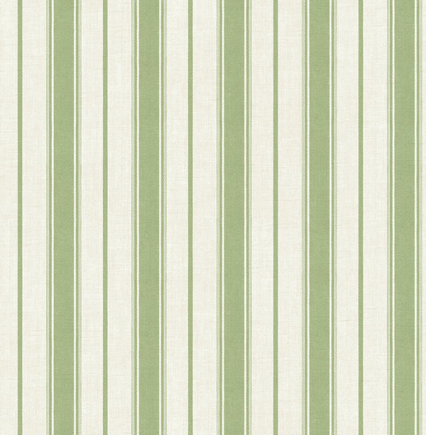 Fentucci Eliott Linen Stripe Wallcovering - Country Stripe - Pomme