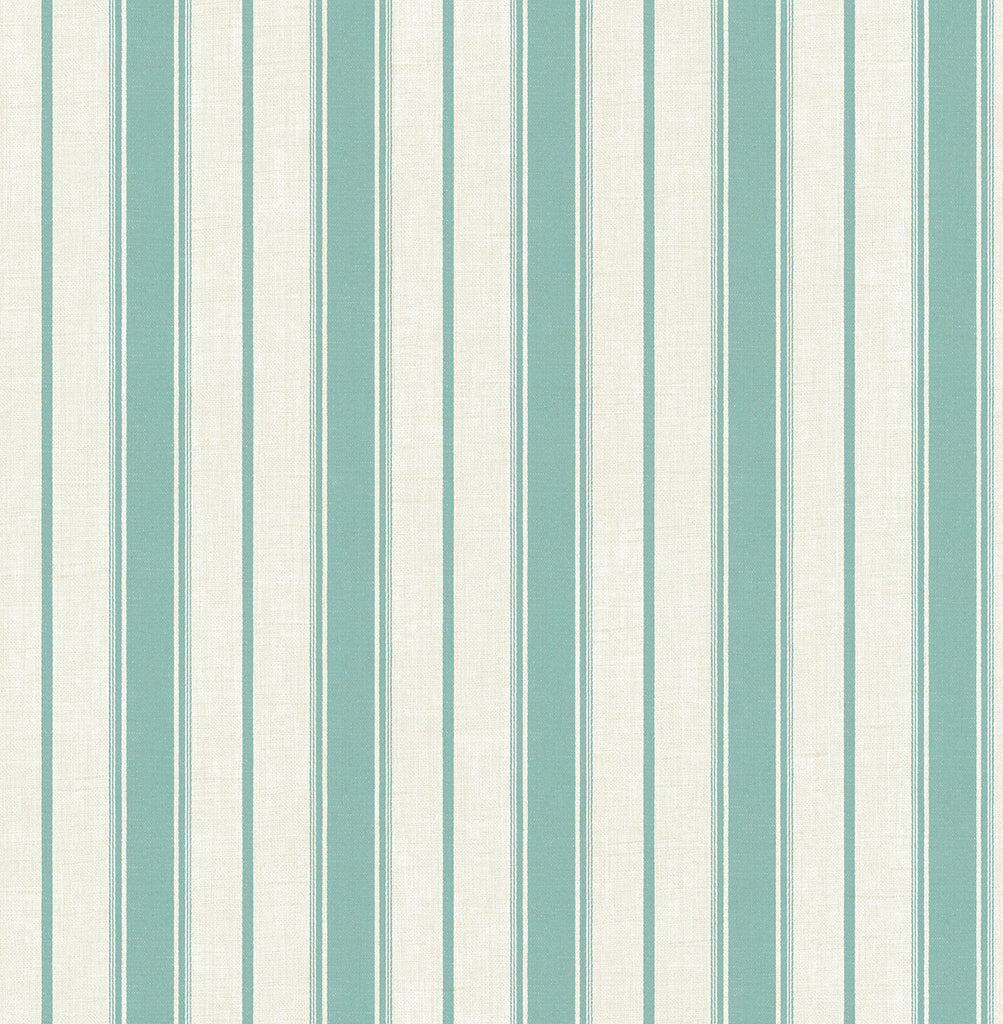 Fentucci Eliott Linen Stripe Wallpaper - Country Stripe - Minty Meadow