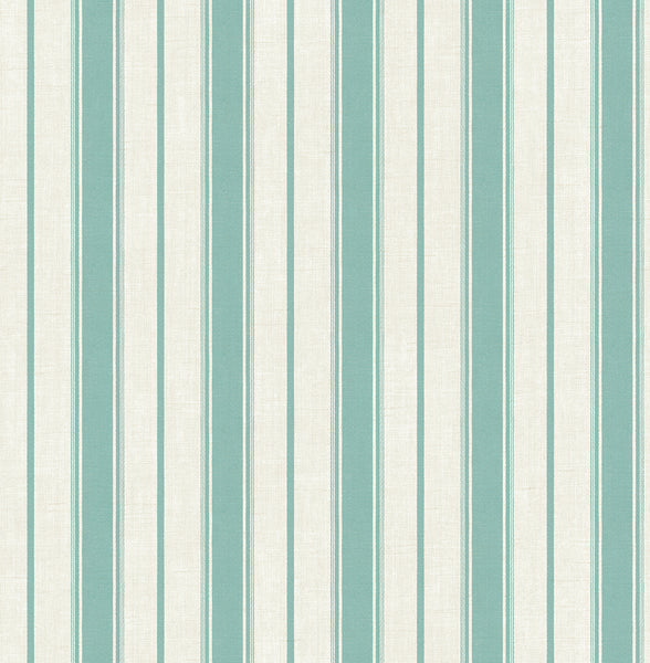 Fentucci Eliott Linen Stripe Wallpaper - Country Stripe - Minty Meadow