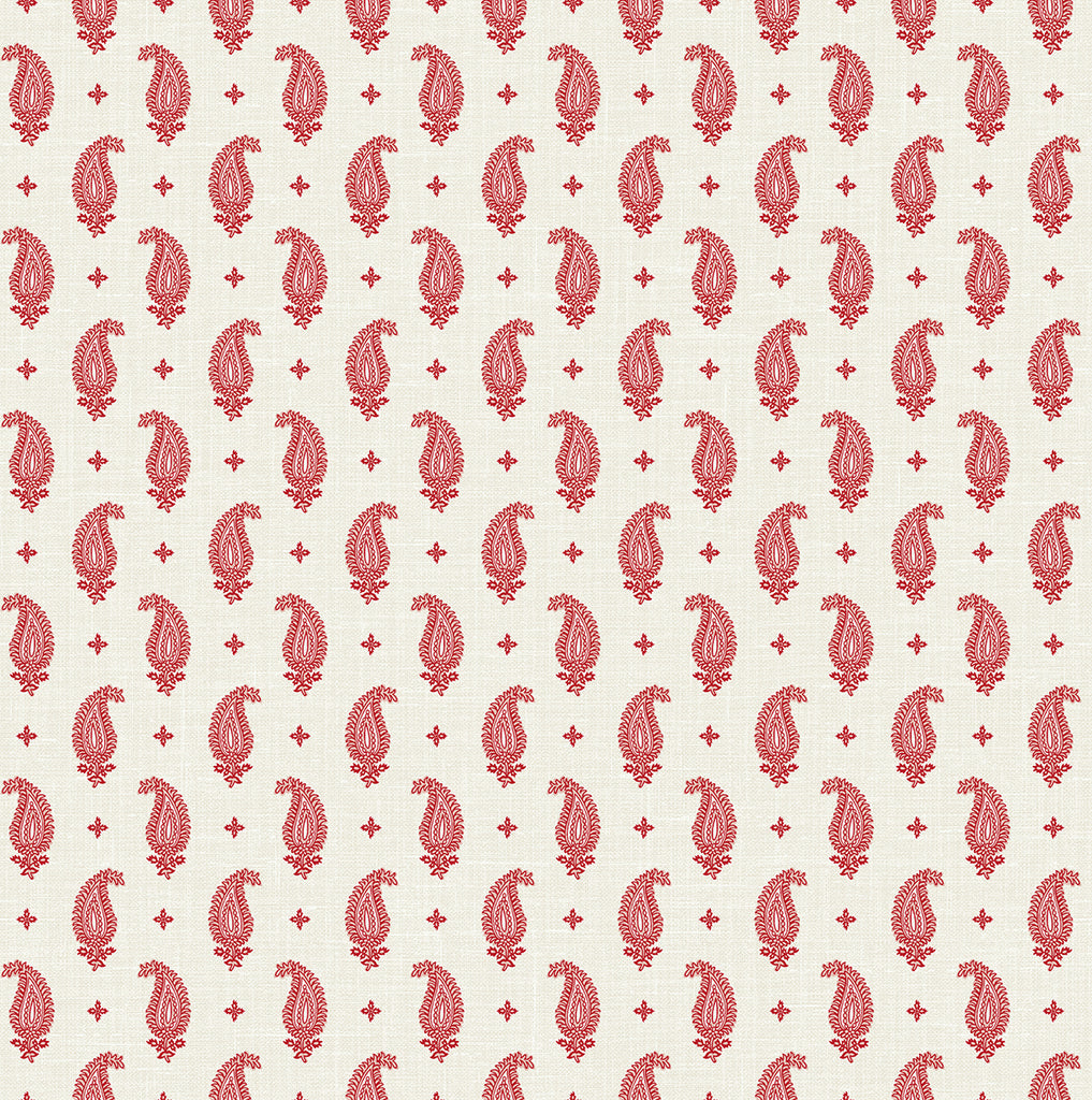 Malibu Maia Paisley Wallpaper - Country Botanical - Antique Ruby