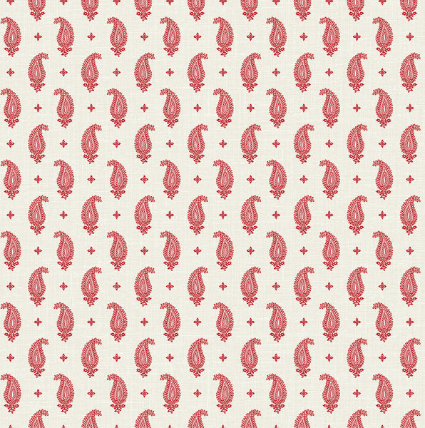 Malibu Maia Paisley Wallpaper - Country Botanical - Antique Ruby