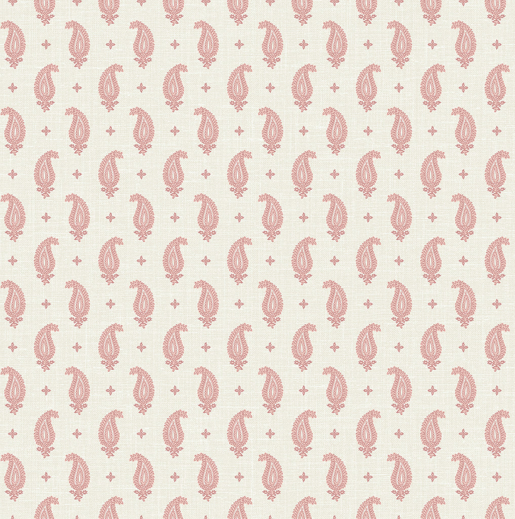 Malibu Maia Paisley Wallpaper - Country Botanical - Rustic Rouge