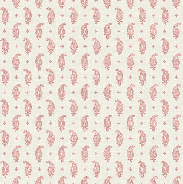 Malibu Maia Paisley Wallpaper - Country Botanical - Rustic Rouge